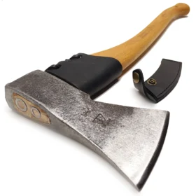 Gozdna sekira - 1000 gramov - 60 cm ročaj iz ameriške hikorije - usnjeno varovalo - št. 0365